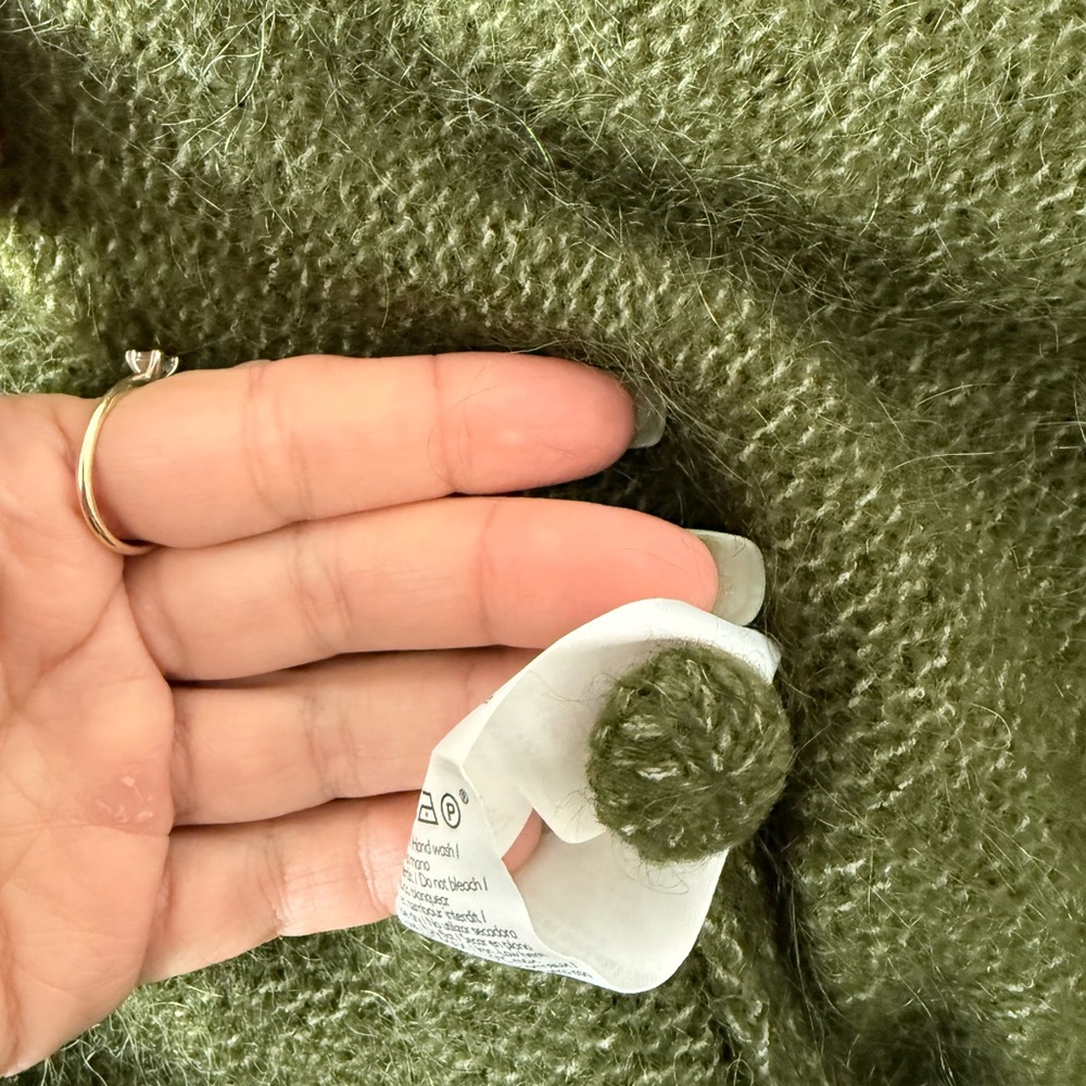 Sezane Andrew Cardigan Perfect Green/ Ecru - Size S - Picture 3 of 12